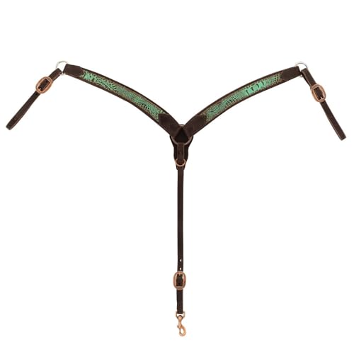 Weaver Leather Turquoise Croc Breast Collar