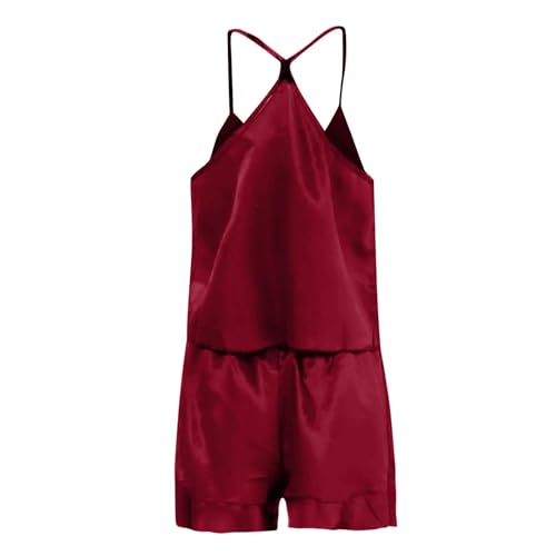 Pyjamas deux pièces en satin pour femmes : ensemble de nuit avec nuisette sexy couleur vert menthe