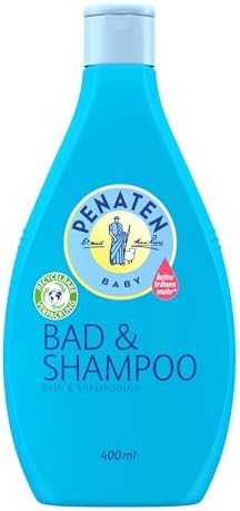 Penaten Bad & Shampoo, sanft reinigendes & pflegendes 2 in 1 Badezusatz Waschgel & Baby Shampoo (1 x 400 ml)