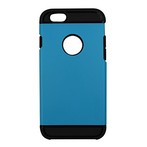 iStyle Free Premium Ultra Neo Hybrid Series Stylish Dual Layer Slim Fit Thin Lightweight Air Cushion 360° protection Air Cushioned Bumper Matte Hard Case Tough Armor Color Protective Case Cover with Scratch-Resistant Back Panel for Apple iPhone 6 6G 6 Generation 4.7 inch - 1 Pack - ECO-Friendly Retail Packaging(Not for Iphone 5 5s 5g 5c 4 4s 4g) (Dodger Blue)