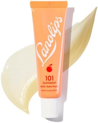 Lanolin 101 Multipurpose Ointment - Lanolin Lip Balm & Healing Ointment for Skin Barrier Repair - Moisturizer for Dry Lips, Cuticles & Elbows - No Petroleum Formula - Peach (0.35 oz)