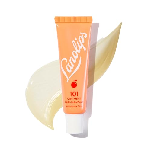 Lanolin 101 Multipurpose Ointment - Lanolin Lip Balm & Healing Ointment for Skin Barrier Repair - Moisturizer for Dry Lips Cuticles & Elbows - No Petroleum Formula - Peach (0.35 oz)