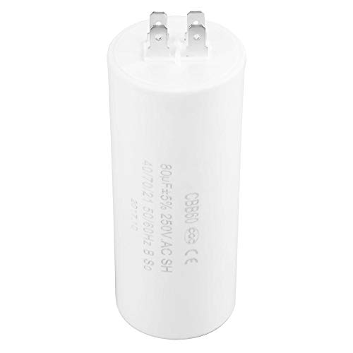 Condensador de funcionamiento de motor de forma cilíndrica CBB60 80uF, condensador de motor de 250 V CA, condensador de motor aislado para compresores de aire acondicionado(Emballage de boîte d'avion)