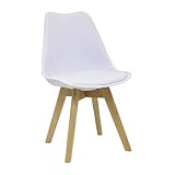 Uso exclusivo en interiores. Vaukura Silla Tulip - Silla Nórdica de Comedor (Blanco)