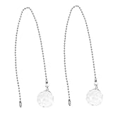 DOITOOL 2 Piezas Interruptor De Cremallera De Cristal Extensor De Cadena Ligera Cadena De Ventilador De Luz De Techo Cadena De Luz Del Ventilador De Techo Alargar Acrílico Prisma