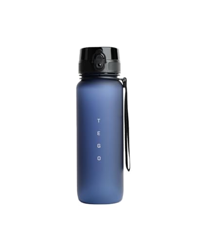 Image of TEGO Rise Tritan Water Bottle | 800ml Secure Flip Lock Lid | BPA-Free, Durable & Impact-Resistant | Wrist Strap for Easy Carry | Hydration Tracker | Gym, Office, Travel Water Bottle (Blue)