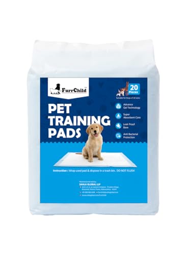 Image of Pet Training Pads for Dogs & Puppies | Super Absorbent Dog & Puppy Pee Pads with Gel Technology | Leak Proof Quick Dry Puppy Training Pads | 60x60 cm | 20 Pack