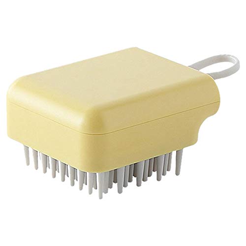 Kriccekal 1個シリコンシャンプーコームマッサージブラシシャンプーブラシ頭皮マッサージブラシヘッドマッサージャーイエロー