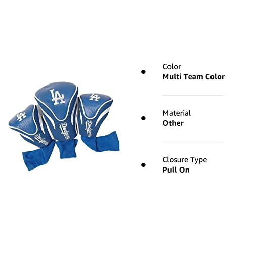 Team Golf MLB Los Angeles Dodgers Contour Golf Club Headcovers (3 Count) Numbered 1, 3, & X, Fits Oversized Drivers, Utility, Rescue & Fairway Clubs, Velour lined for Extra Club Protection