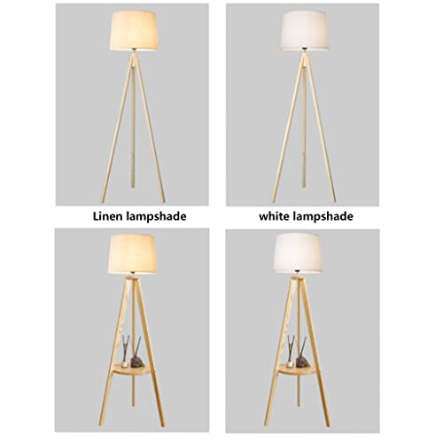 Lámpara de pie de trípode moderna, iluminación vertical de madera para decoración de salón 2