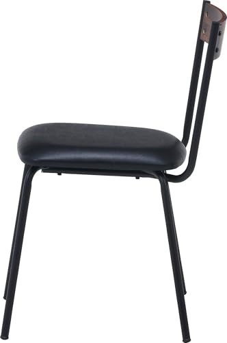 ダイニングチェア クッション 幅48×奥行51×高さ74cm 座面高さ45cm ブラック ヴィンテージ風 14660 [並行輸入品] [4]