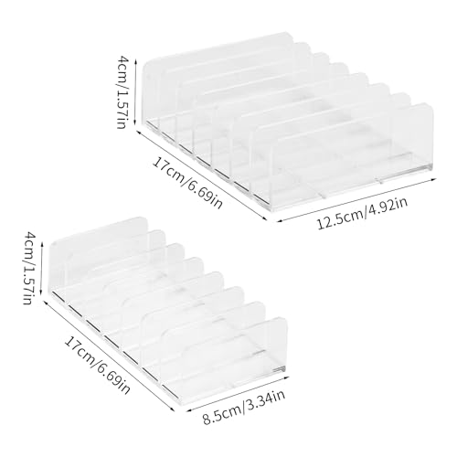 Anseom Eyeshadow Makeup Storage Organiser, 7 Compartment Palette Organiser Clear Plastic Makeup Storage Holder, Drawer Palette Holder Organiser Acrylic Makeup Organizer for Blusher Highlight Powder - Image 4