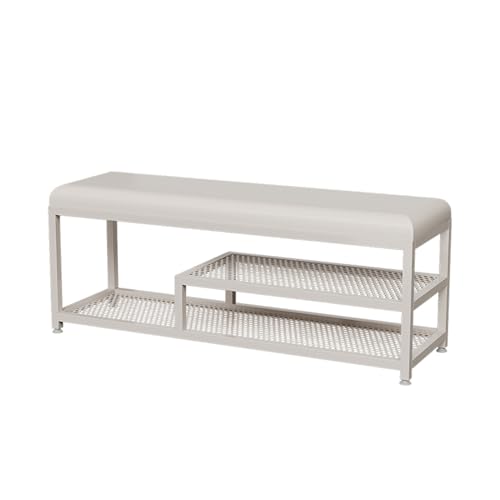 Banc de rangement pour chaussures rembourré et meuble d'entrée compact 80 cm