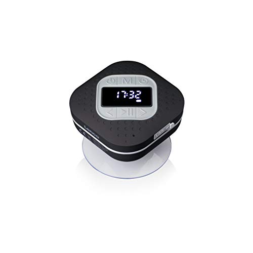 Lenco BAR-013 Bluetooth V.5 badkamer- en keukenradio, IPX4, douche-radio, bluetoothluidspreker, timer, handsfree-functie, zuignap, FM 3 Watt RMS 1000 mAh li-ion-accu, geschikt voor buiten, zwart - Image 3