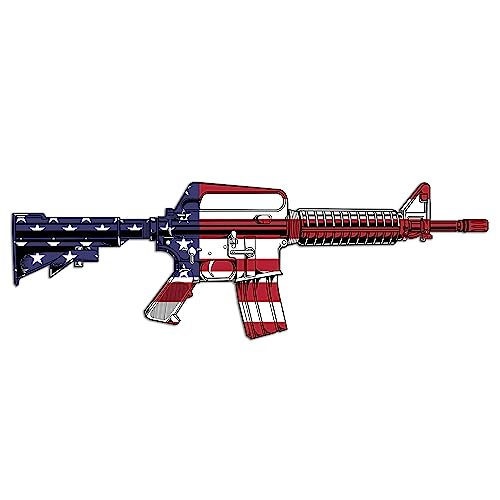 AR-15 Rifle Gun Sticker American Flag USA Patriotic Decal Auto Bumper Stickers Vinyl Car Truck RV (3