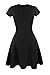 Sylvestidoso Women's A-Line Short Sleeve V-Neck Pleated Little Black Cocktail Party Dress (M, Black)