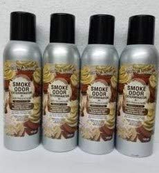 Smoke Odor Exterminator 198 gm/ 7 oz Large Spray Creamy Vanilla Set of Four Cans.