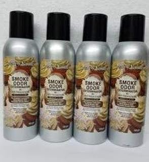 Smoke Odor Exterminator 198 gm/ 7 oz Large Spray Creamy Vanilla Set of Four Cans.