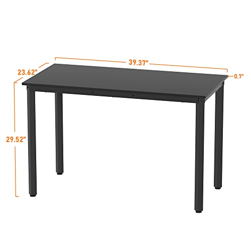 Teraves Computer Desk/Dining Table Office Desk Sturdy Writing Workstation For Home Office (39.37“, Black B) #TOP2