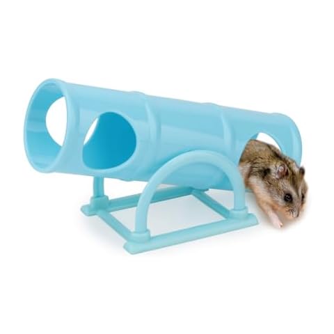 Hypeety Hamster Plastic Seesaw Tunnel Toy Hamster Mouse Hollow Tunnel Tube Toy Funny Exercise Gym Playground for Hmaster Dwarf Gerbil Small Pets (Blue) Cover