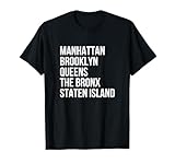 Manhattan, Brooklyn, New York Cinq arrondissements de New York T-Shirt