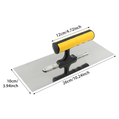 Houseen 16980518928053 Plastering Trowel, 10.24 Inchx3.94 Inch Stainless Steel Flat Finishing Trowel With Soft Rubber Handle, Lightweight Concrete Cement Drywall Tile Masonry Construction Hand Tool thumb #1