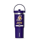 Hydrapeak x NBA Officially Licensed Los Angeles Lakers 32 oz Nomad Tumbler with Handle and Straw Lid, Leakproof Stainless Steel Water Bottle