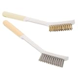 Homoyoyo 2 Stück Pack Küchenreinigungsbürsten mit Nylon und Kupferborsten Langlebig und Korrosionsbeständig mit Langem Griff für Herdplatten Backofen und Grill Reinigung