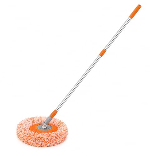 CORALMOP Mop Regolabile con Testa Rotante 360°, Microfibra, per Pavimenti
