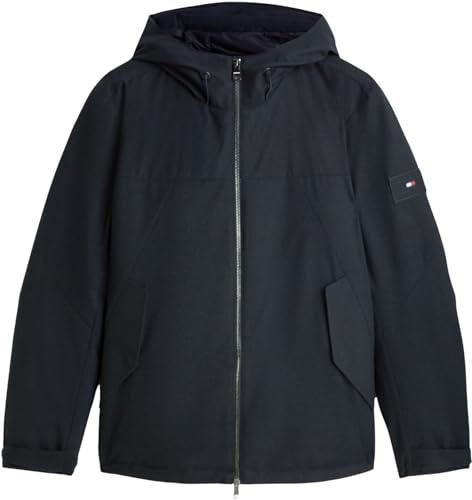 Tommy Hilfiger Herren Übergangsjacke Short Padded mit Kapuze, Blau (Desert Sky), S – Ansicht 6