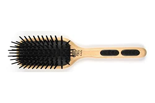 Kent PF19 Beechwood Cushion Paddle Brush - Scalp Massager and Detangler Brush - The Hair Brush for Thick Hair - Scalp Massager Hair Growth Stimulator - Hair Detangler Brush and Curly Hair Brush