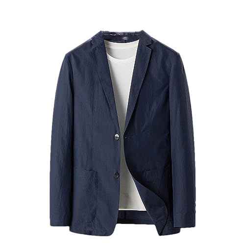 Summer Ultra Thin Blazer Single Layer Unlined Sunscreen Casual Suit Jacket for Men