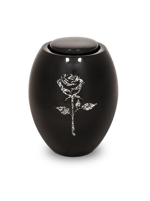Urne funéraire en fibre de verre Rose Noire pour columbarium et sépulture cinéraire