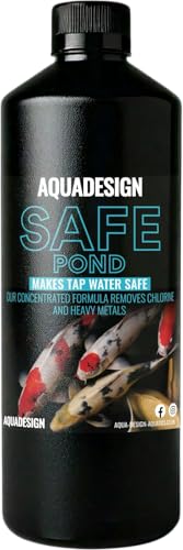 AquaDesign POND SAFE 500ML Pond Tap Water Conditioner Dechlorinator Chlorine Remover TREATS 12 500 Litres