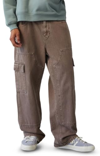 PacSun Men's Dylan Baggy Jeans Cargo Carpenter Washed Brown
