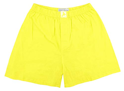 Mens Solid Golden Yellow Color BOXER 100% Knit Cotton Shorts