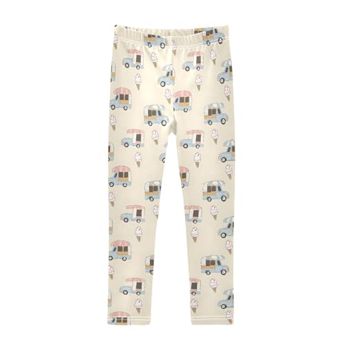 Ice Cream Trucks Girls Leggings Soft Stretch Workout Yoga Dance Pants for Kids Casual Tights