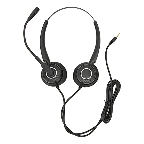 Call Center Headset with Intelligent Noise Reduction, 3.5mm Connector for Phones PC, Ergonomic Design, Adjustable Headband, Clea