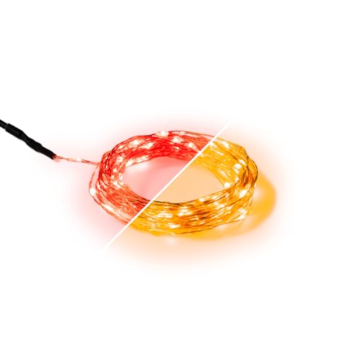 Sunnyside&reg; CAMPLIGHT AFTERGLOW Lichterkette USB-C 10m &ndash; 200 LEDs, 2 Farben warmwei&szlig; & rot, bis zu 90% weniger Insekten, dimmbar, wetterfest &ndash; Lichterkette Outdoor f&uuml;r Zelt, Markise & Wohnmobil