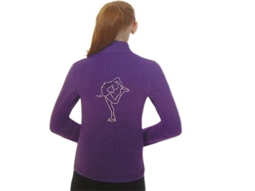Mondor Model 24482 Polartec Rhinestone skating Jacket Purple Blue Size 10-12