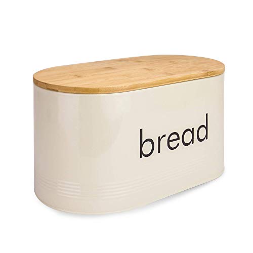 Maison & White 4 Piece Kitchen Canister Set – Tea, Coffee & Sugar Tins plus Bread Bin (Larger Capacity) with Airtight Bamboo Lids & Embossed Metal Finish | M&W - Cosy Home Interiors Maison & White 4 Piece Kitchen Canister Set – Tea, Coffee & Sugar Tins plus Bread Bin (Larger Capacity) with Airtight Bamboo Lids & Embossed Metal Finish | M&W - Image 7
