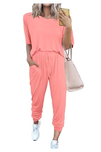 PRETTYGARDEN Women's Two Piece Sets 2025 Summer Spring Jogger Pants Travel Vacation Lounge Outfits Airplane Matching Clothes