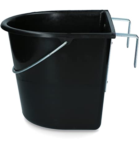 Comedero de caballos con ganchos y mango Vplast 15L negro 2