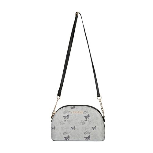 Image of Caprese Scarlet Small Sling Bag for Women with Adjustable Strap | Floral Printed Faux Leather | Multi-Compartment Crossbody Purse | Zipper Closure | Stylish Everyday Bag