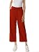 MOCOTONO Women's Plus Size Elastic Waist Wide Leg Linen Cropped Pants Black X-Large