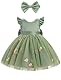 Odizli Taufkleid Baby M�dchen Sommer Prinzessin Kleid Tutu T�llkleid + Stirnband 1. Geburtstag Outfit Blumenm�dchenkleider Festlich Hochzeit Party Ballkleid Einschulung Sommerkleid Gr�n 12-18 Monate