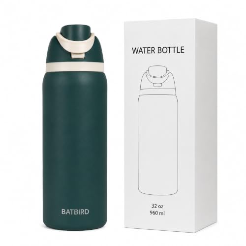 Image of Stainless Steel Water Bottle 960ML Steel, Flip Cap Water Bottle for School, Office, Gym, Travel and Daily Use, Easy Sip Steel Bottle for Adults, Kids and Home
