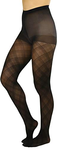 ToBeInStyle Women's Argyle Checkered Diamond Rhombus Net Opaque Sheer Tights Pantyhose3