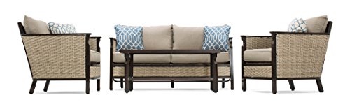 Sunbrella Cushions with Patterned Throw Pillows by La-Z-Boy