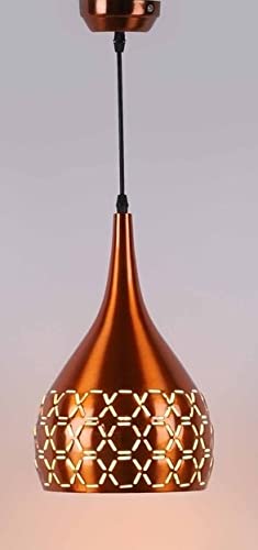 kinis Decorative Hanging Lamp/Pendant Lamp/Ceiling Light to Décor Home/Living Room/Bedroom/Office/Dining/Cafe/Restaurants, Teen Cutting, Copper (Pack of 1, Without Bulb)-image-29